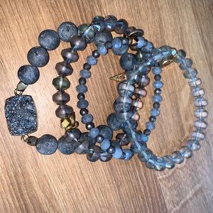 Erimish blue/grey bracelet stack